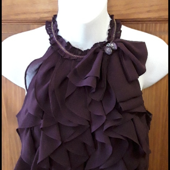 MM Couture Tops - MM Couture ruffle front halter top